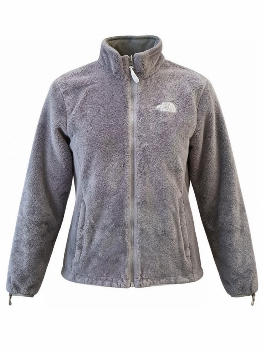 THE NORTH FACE gray fleece zip front jacket size Large